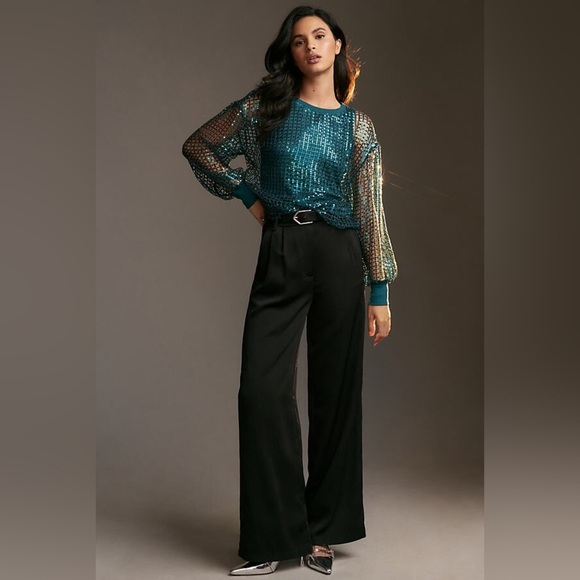 Pilcro Long-Sleeve Sequin Top, Medium - Picture 3 of 11